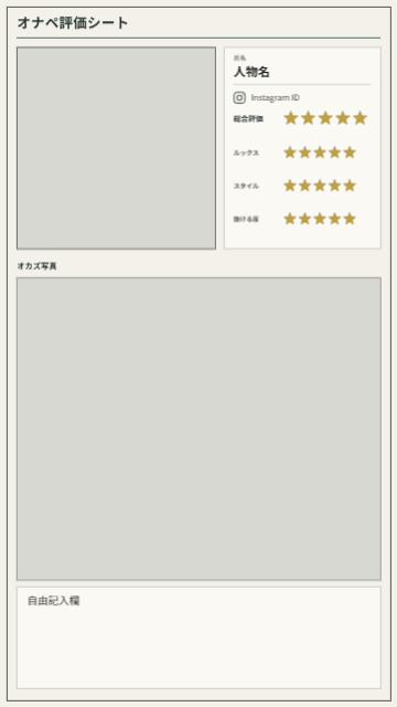 オナペ評価シート
